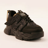 Chunky sole with gold chain sneakers for girl, women's