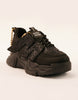 Chunky sole with gold chain sneakers for girl, women's