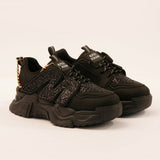 Chunky sole with gold chain sneakers for girl, women's