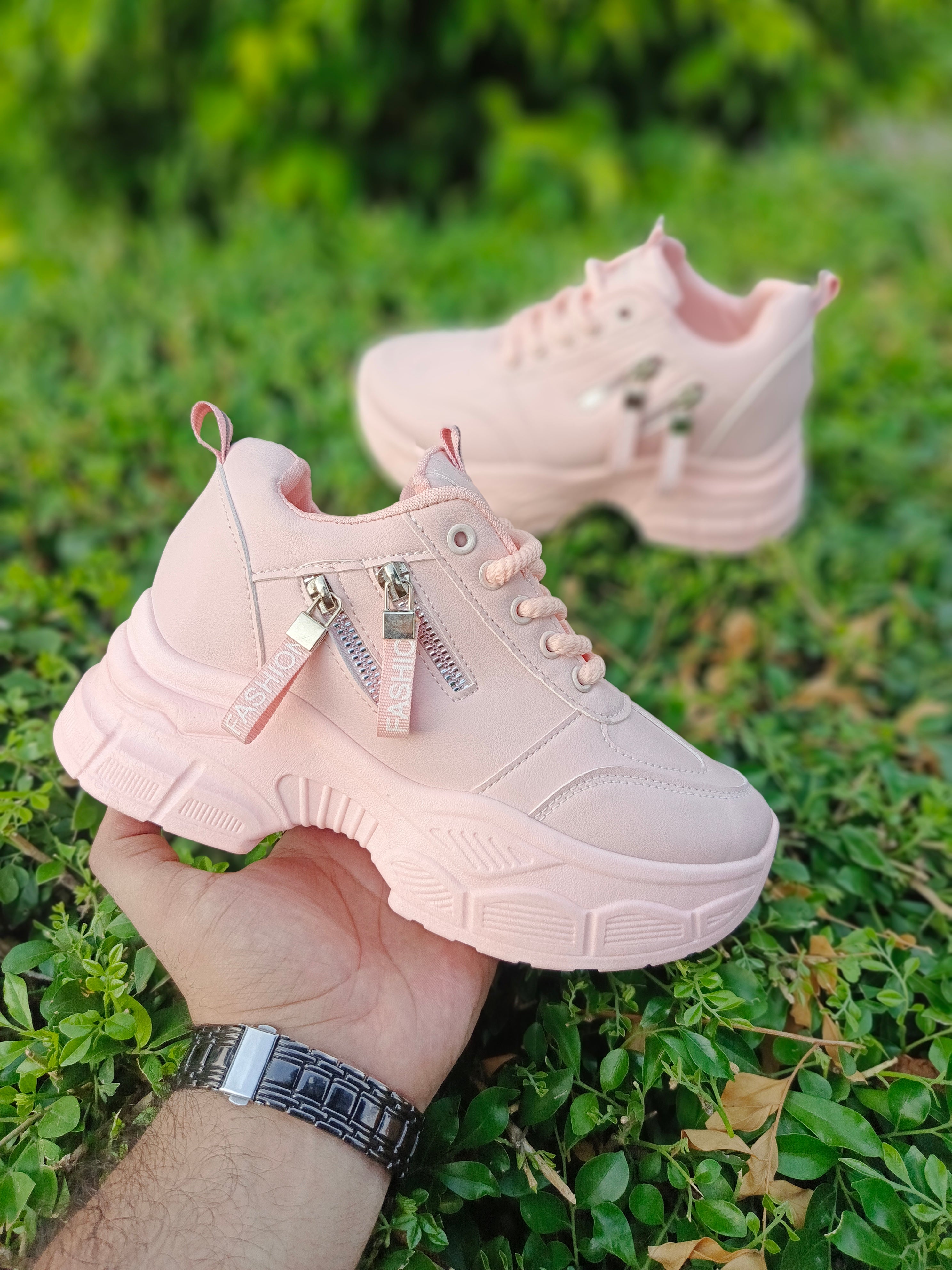 Trendy  Chunky Sneakers for Women – Fashion Zip Design