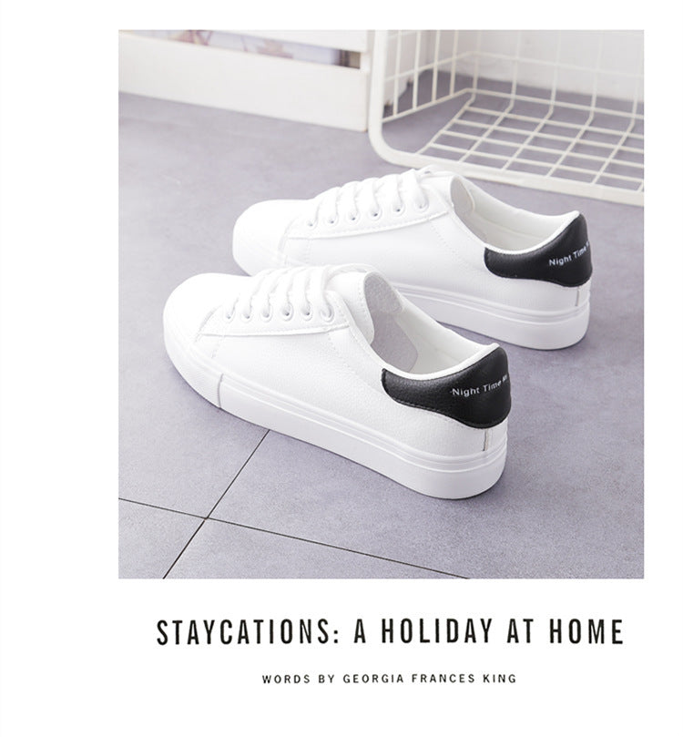 Fashion Women's Vulcanize Shoes 2024 New in Casual Classic Solid Color PU Leather Shoes Woman Casual White Shoes Sneakers 🥁
