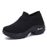 Cross-border plus size Women's Shoes Air Cushion Fly Woven sneaker Flaking Shoes Fashion Rocking Shoes Casual Shoes Socks Shoes Women's 1839