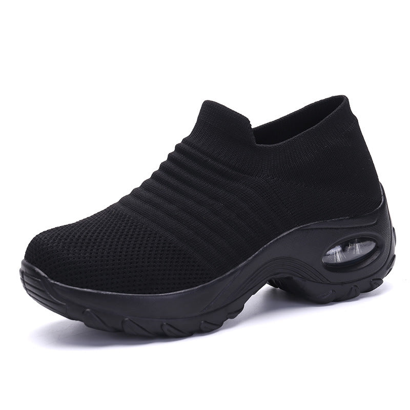 Cross-border plus size Women's Shoes Air Cushion Fly Woven sneaker Flaking Shoes Fashion Rocking Shoes Casual Shoes Socks Shoes Women's 1839