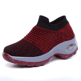 Cross-border plus size Women's Shoes Air Cushion Fly Woven sneaker Flaking Shoes Fashion Rocking Shoes Casual Shoes Socks Shoes Women's 1839