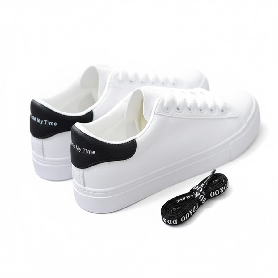 Fashion Women's Vulcanize Shoes 2024 New in Casual Classic Solid Color PU Leather Shoes Woman Casual White Shoes Sneakers 🥁