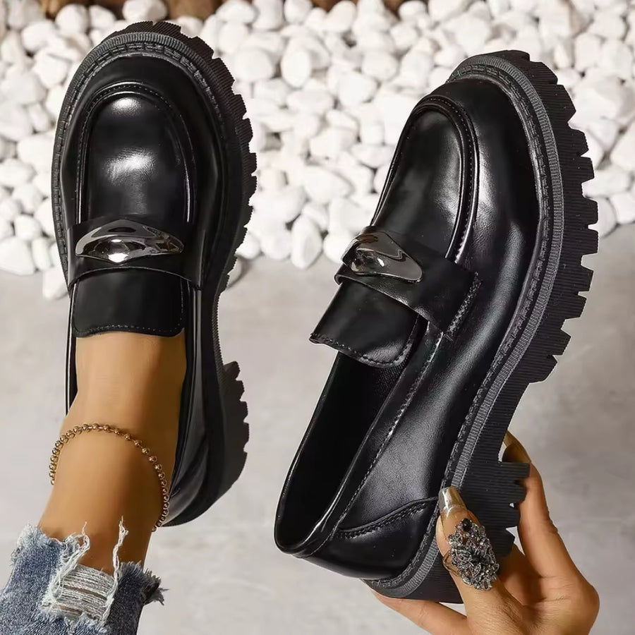 2024 Spring Summer Comfortable Soft Temu Slope Heel Women's Shoes Korean Style Simple Fashion Flat Shoes Rubber Sole loafer 🔥