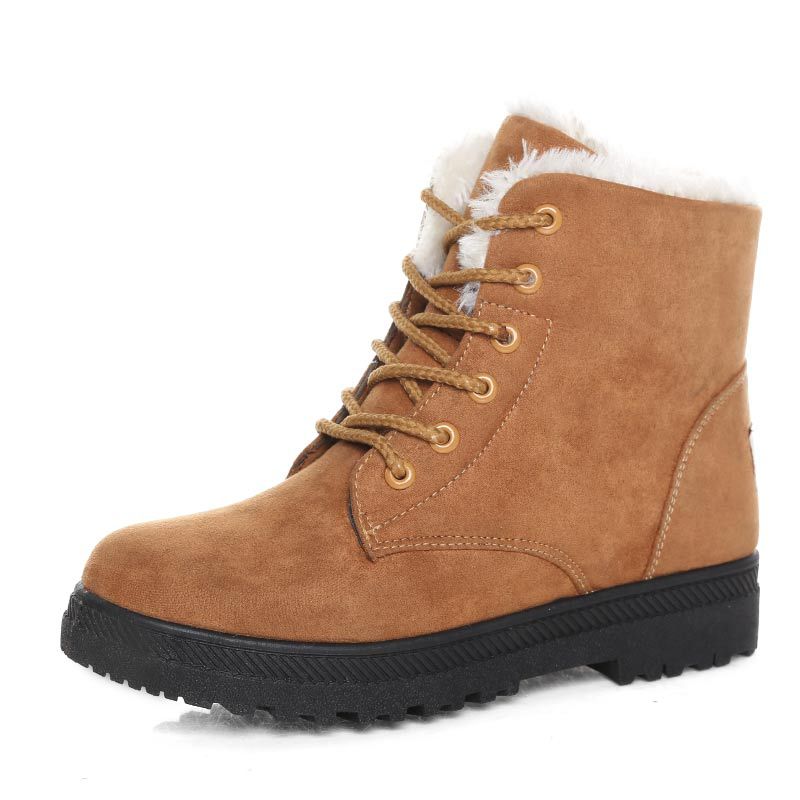 Temu New Snow Boots Women's Flat Heel Korean Style Martin Boots Winter Cotton Short Boots Women's Cotton Shoes Cross-border plus size