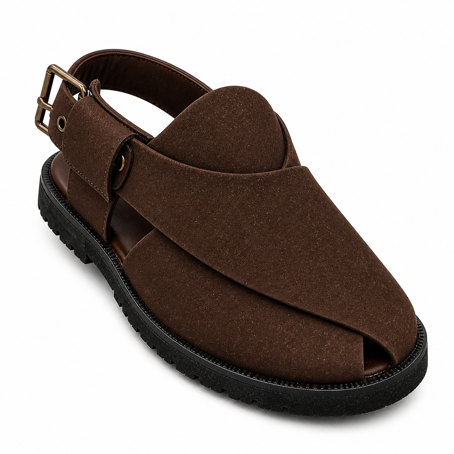 Premium Dark Brown Peshawari Sandal for Men – Comfortable & Durable
