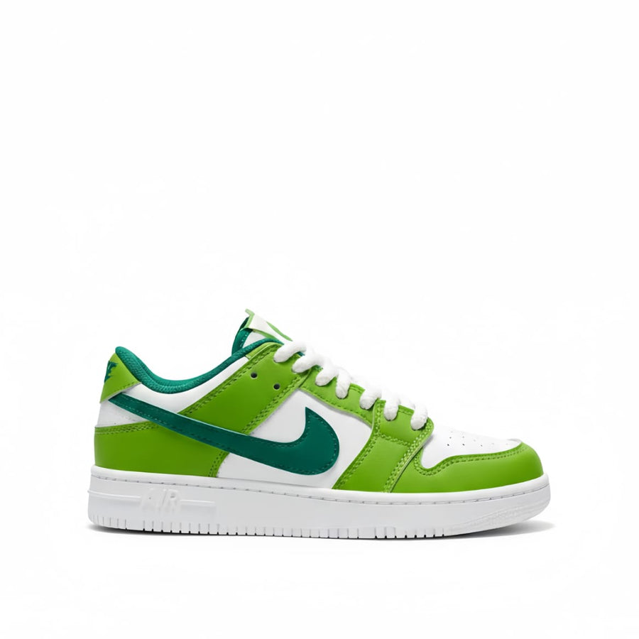 Multicolor Low-Top Casual Sneakers – Street Style Shoes with Green Accent