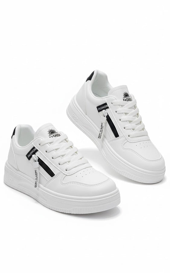 White Platform Sneakers for Women – Trendy Chunky Casual Shoes