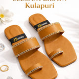 Elegant Brown Kulapuri – Stylish Daily Wear Flats for Women