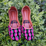 Handcrafted Black Velvet Floral Khussa – Ethnic Elegance by A&S Brand