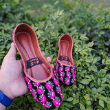 Handcrafted Black Velvet Floral Khussa – Ethnic Elegance by A&S Brand