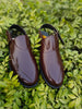 Classic Brown Glossy Peshawari Chappal – Premium Synthetic Finish