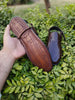 Classic Brown Glossy Peshawari Chappal – Premium Synthetic Finish