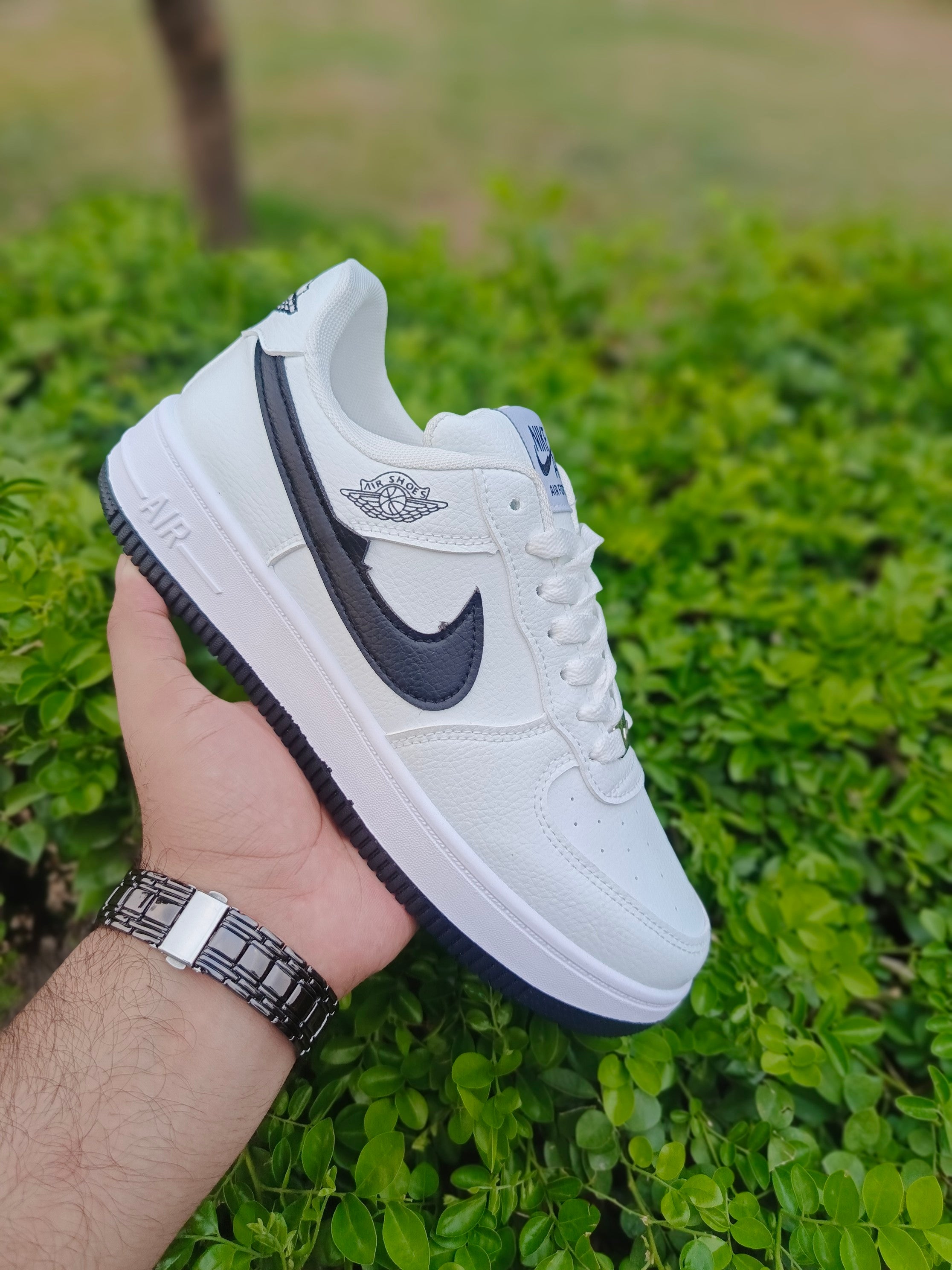 Nike-e Inspired Air Street Sneakers – White & Black Streetwear Edition