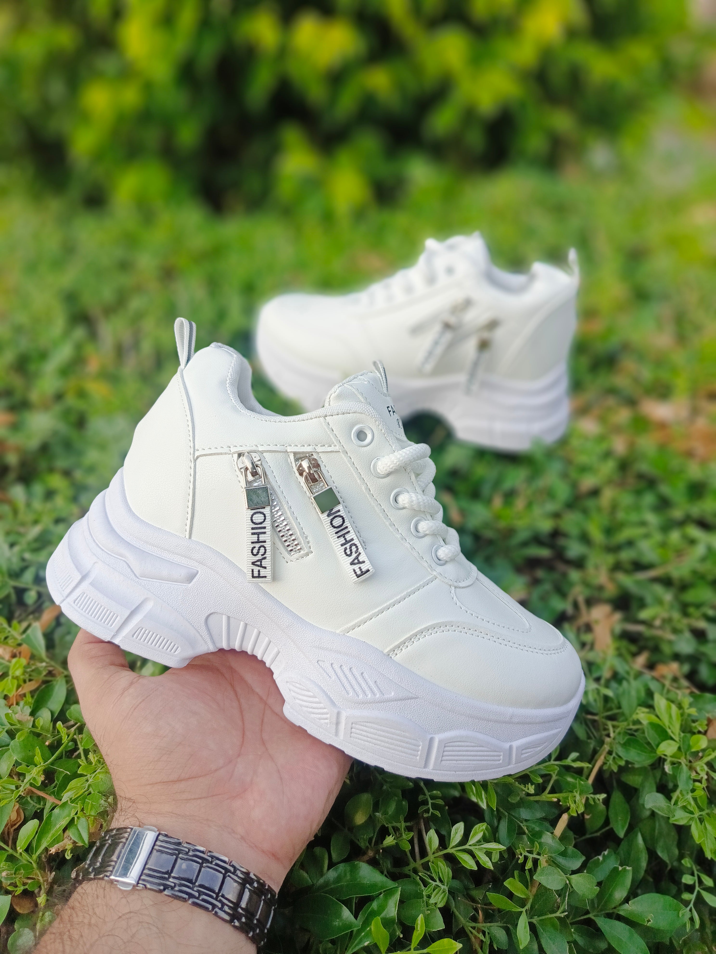 Trendy  Chunky Sneakers for Women – Fashion Zip Design