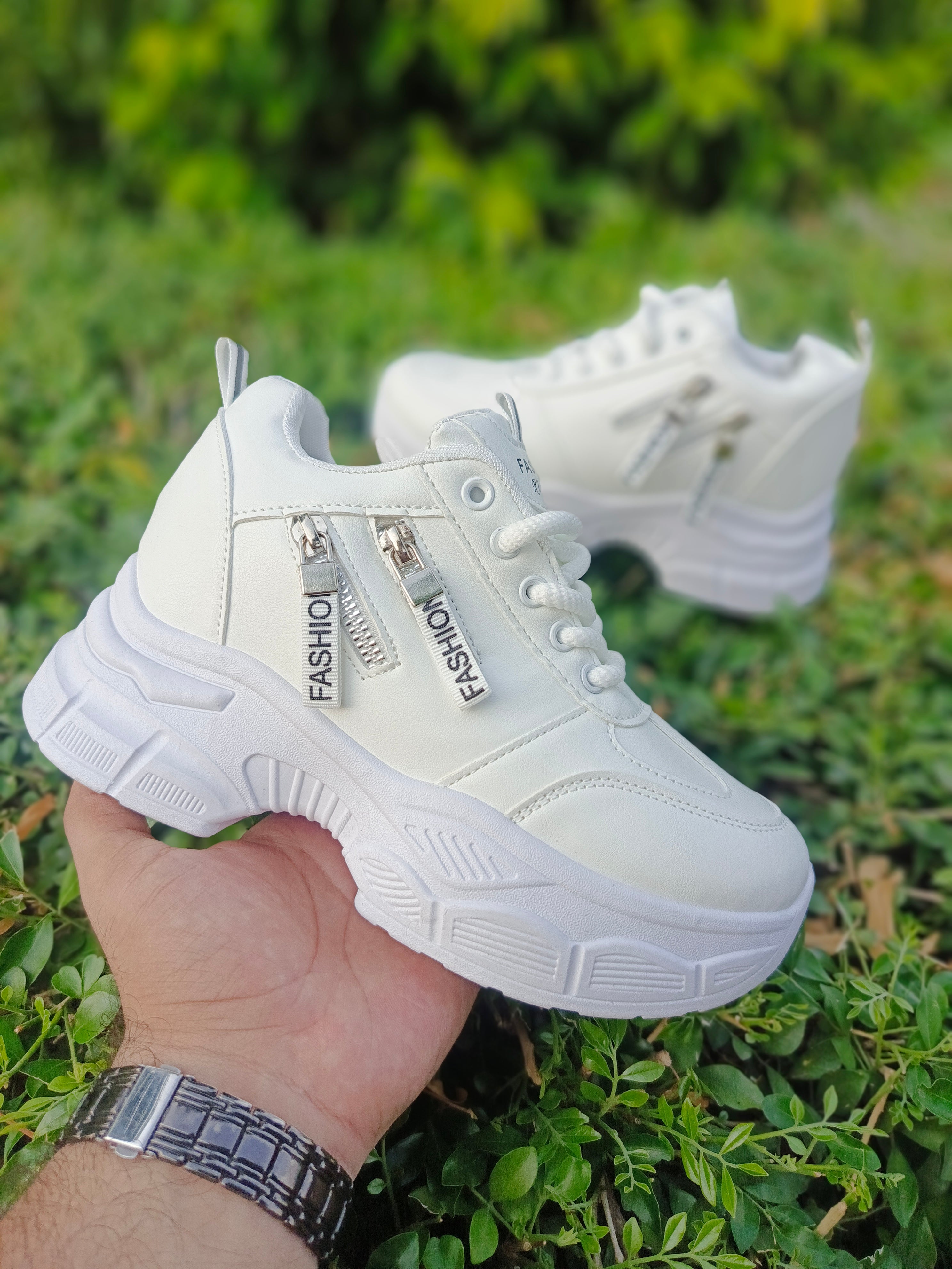 Trendy  Chunky Sneakers for Women – Fashion Zip Design