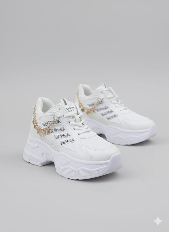 2025 Chunky Sneakers with Golden Charm – Premium Street Style for Women