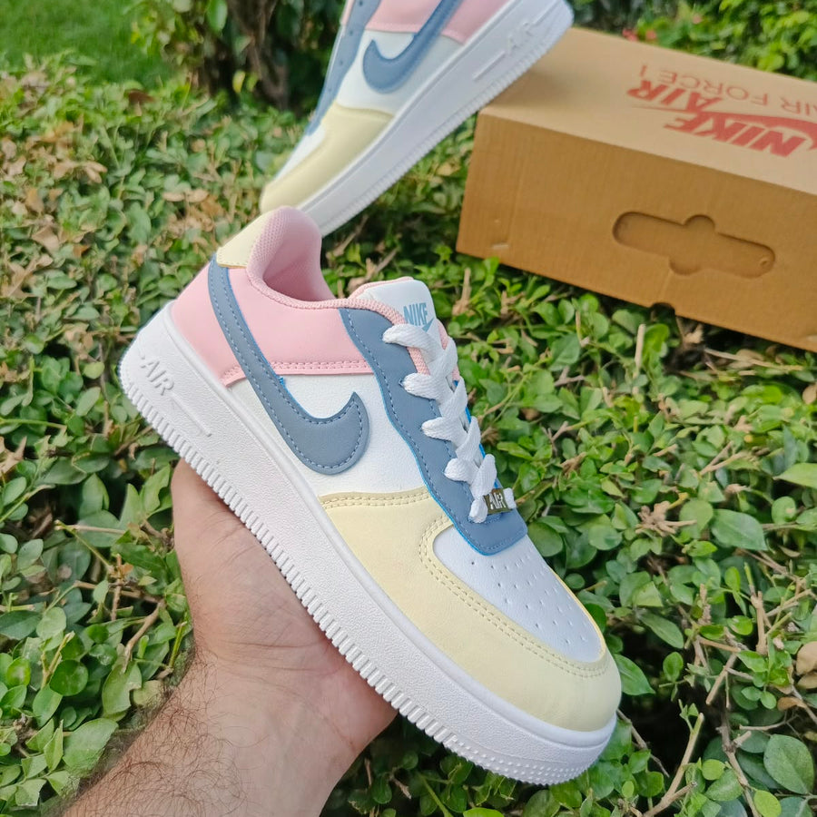 Women’s Pastel Blue & Pink Casual Sneakers | AF1-Inspired