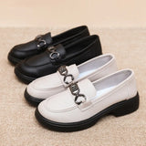 Black British Style Women's Thick Loafers Spring Summer
