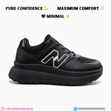 Black Chunky Platform Sneakers for Women
