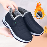 Winter Fleece-Lined Thickened Cotton Shoes for Women, Warm Snow Boots for Middle-Aged and Elderly Mothers, Cross-Border Temu, Non-Slip, Warm, and Comfortable