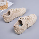 2026 New Spring and Autumn Leather Soft-Soled Women's Casual Non-Slip Sports Sneakers, Lightweight, Wear-Resistant, Versatile White Shoes for Women