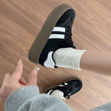 Desun Women's Shoes 2025 Spring and Autumn New Thick Sole Retro White Shoes Casual Forrest Gump Shoes All-match Sports Sneakers