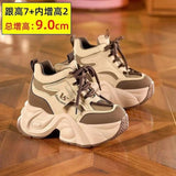 High heel daddy shoes for women 2024 spring new single shoes platform platform hidden height increasing women's shoes show feet small