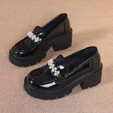 Mary Jane Platform-soled Loafers Small Leather Shoes Women's 2025 Spring New Elevated Women's Shoes Women's Soft-soled Single-layer Shoes