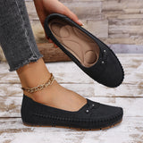 Large Size Popular Foreign Trade Stitched Laser Women's Flats Loafers Foreign Trade Cross-Border E-Commerce Supply Retro