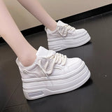 Niche Design Thick Sole Increased White Shoes Women's 2025 Spring New 8cm Casual Shoes Casual sneaker