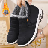 Winter Fleece-Lined Thickened Cotton Shoes for Women, Warm Snow Boots for Middle-Aged and Elderly Mothers, Cross-Border Temu, Non-Slip, Warm, and Comfortable