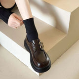 Women's Small Leather Shoes British Style 2024 Summer New All-match Thick-soled Loafers Slip-on Mary Jane Shoes