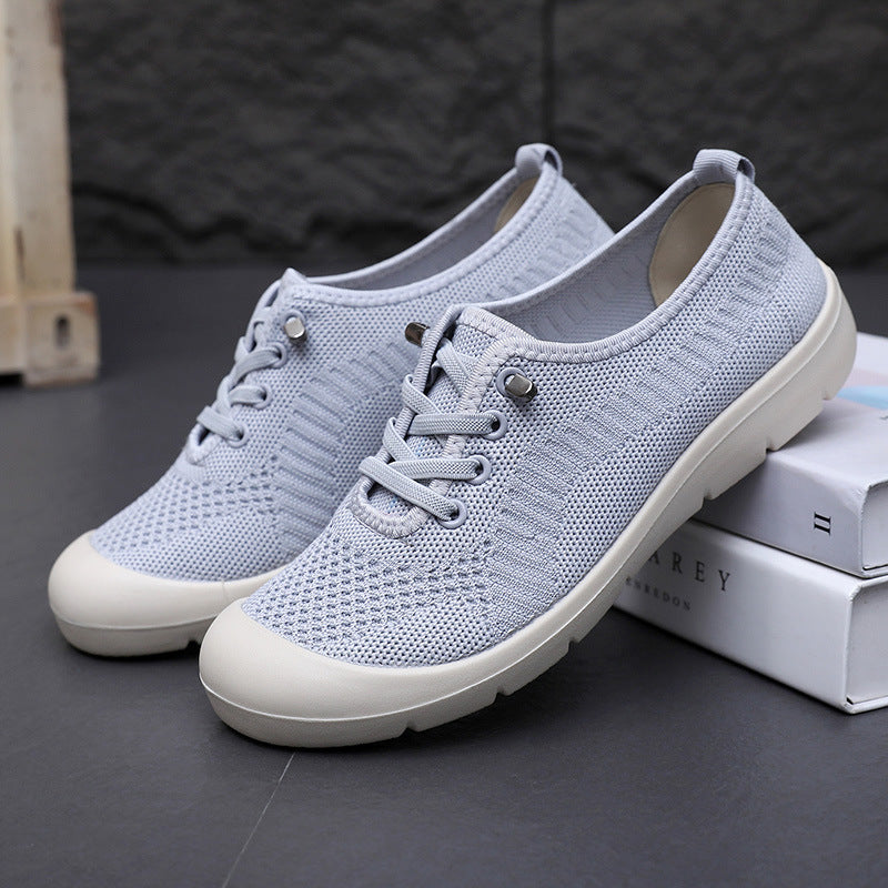2025 Old Beijing Breathable Soft Sole Lightweight Women's Shoes Plaid Slip-On Lazy Shoes Non-Slip Walking Mom Cloth Shoes
