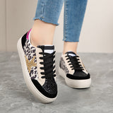 2026 Cross-Border Autumn New Lightweight Sneakers with Non-Slip Soft Soles for Women, Thick-Soled Casual Shoes, Fashionable Star-Patterned White Shoes