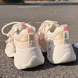 Torre Shoes Women's 2024 New Explosions Summer Thick-soled Mesh Shoes Ins Trendy Korean All-match Niche White Shoes