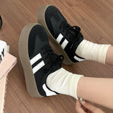 Desun Women's Shoes 2025 Spring and Autumn New Thick Sole Retro White Shoes Casual Forrest Gump Shoes All-match Sports Sneakers