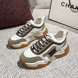 Women's Dad Sneakers Ins 2025 Spring and Autumn New Versatile Color-Blocking Thick-Soled Height-Increasing Casual Sports Shoes Trendy