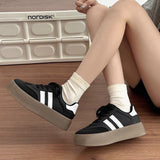 Desun Women's Shoes 2025 Spring and Autumn New Thick Sole Retro White Shoes Casual Forrest Gump Shoes All-match Sports Sneakers