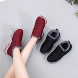 Winter Old Beijing Cloth Shoes Women's Middle-aged and Elderly fleece-lined Thickened sneaker Flat Non-slip Mother Shoes Warm Snow Boots