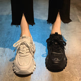 Korean Style Summer Thick-soled Torre Shoes Women's 2023 New Foot-showing Small Height-increasing All-match Breathable Sports Casual Shoes