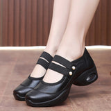 Square Dance Shoes Women's Soft Sole Not Tired Feet Middle-aged and Elderly Mothers Dance Shoes Comfortable Breathable Work Shoes Air Cushion Dance Shoes