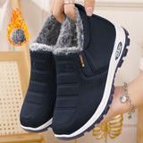 Winter Fleece-Lined Thickened Cotton Shoes for Women, Warm Snow Boots for Middle-Aged and Elderly Mothers, Cross-Border Temu, Non-Slip, Warm, and Comfortable
