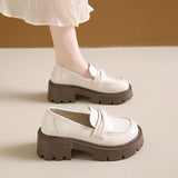 Women's Summer Wholesale Thick-Soled Heightening Single Shoes with Skirts, British Style Small Leather Shoes, Thick-Heeled Loafers