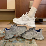 Mori Torre Shoes Women's Summer 2023 New Student Mesh Shoes Breathable Mesh Korean Style Thick-soled White Shoes Women