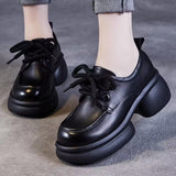 Thick-soled small leather shoes women's 2025 spring new single-layer shoes slimming British style small height work shoes