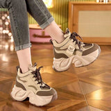 High heel daddy shoes for women 2024 spring new single shoes platform platform hidden height increasing women's shoes show feet small