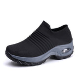 Cross-border plus size Women's Shoes Air Cushion Fly Woven sneaker Flaking Shoes Fashion Rocking Shoes Casual Shoes Socks Shoes Women's 1839